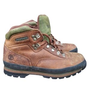 Timberland Euro Hiker Brown Leather Ankle Boot Trail Walk Outdoor Shoe Men 9